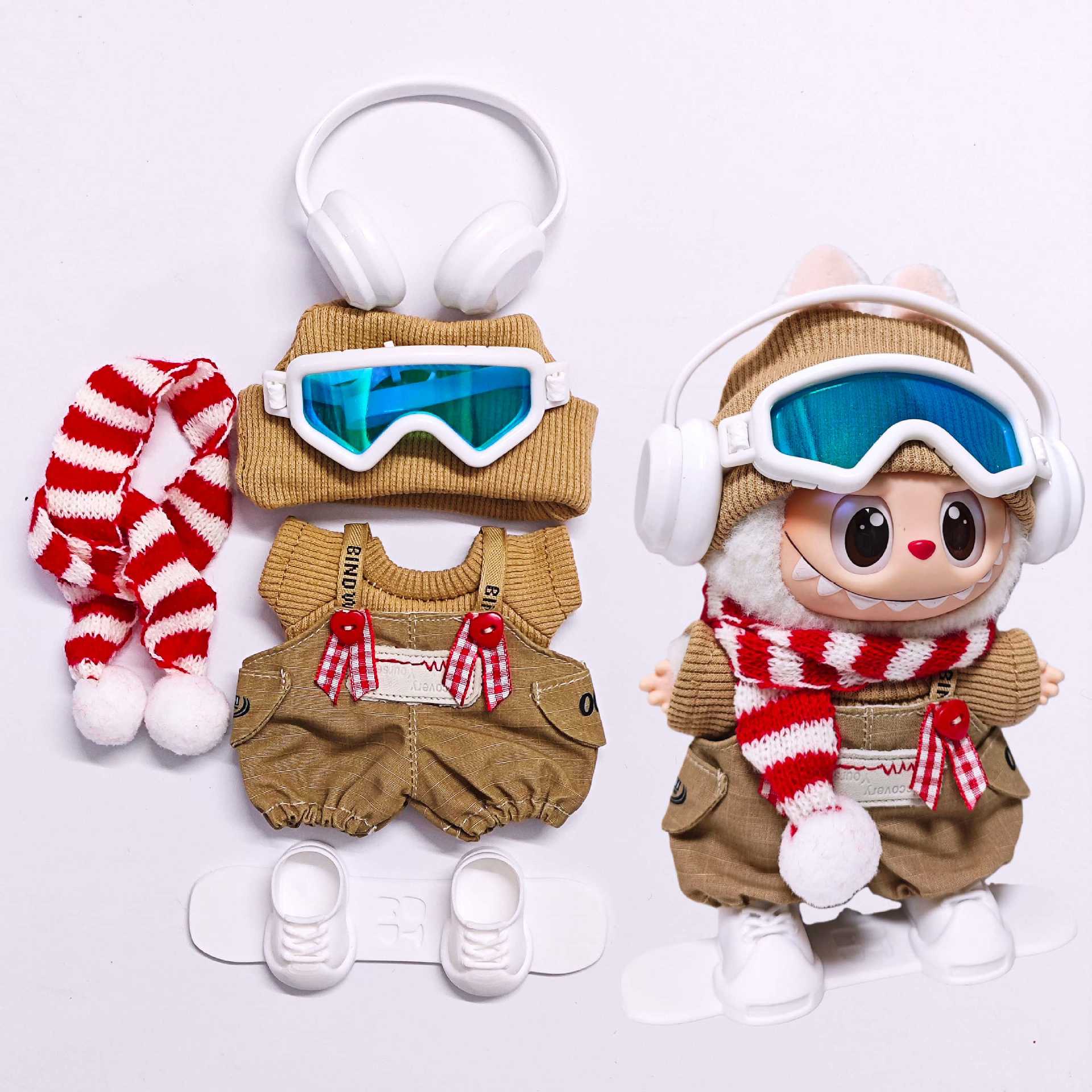 Party Games 15 In 1 - 15/17CM Labubu Doll Clothes Winter Goggles