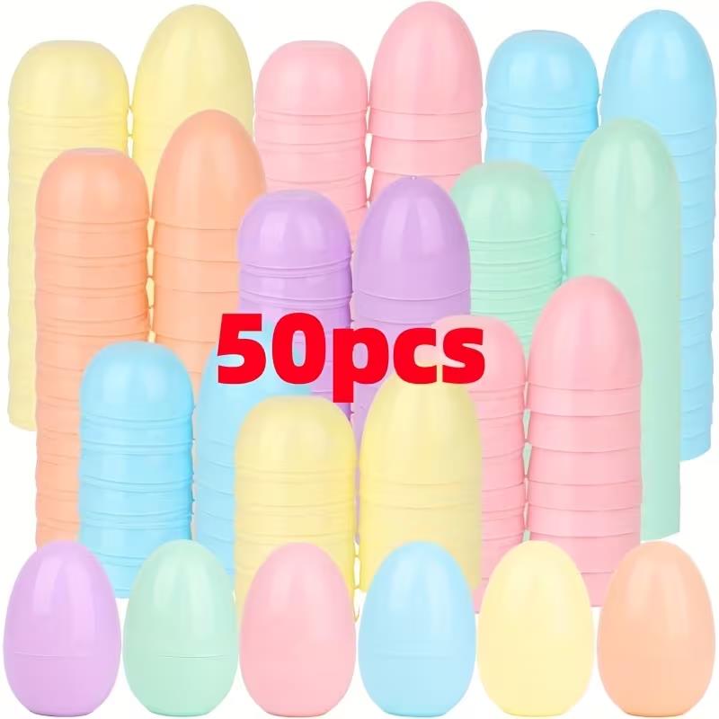 Party Games Easter Egg - 50Pcs Macaron Color Easter Eggs Plastic