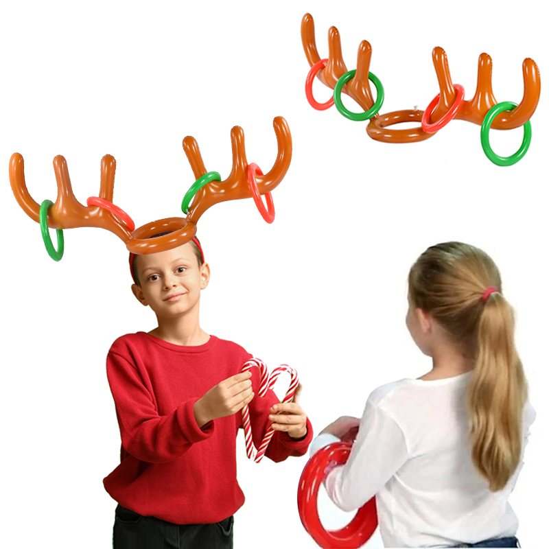 Party Games No Supplies - 1/3Set Christmas Game Inflatable Reindeer Antler