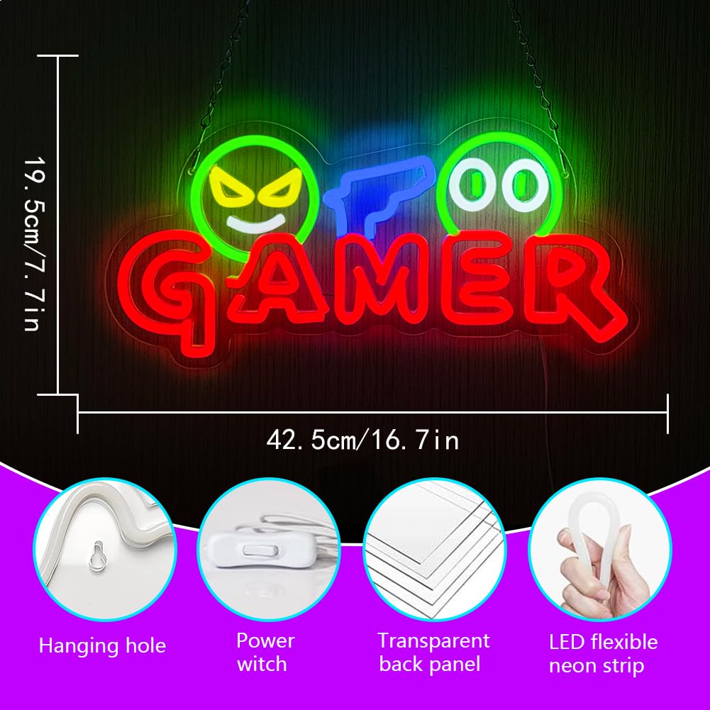 Gamer Neon Sign LED Wall Light - огляд і ціна Party Games Easter