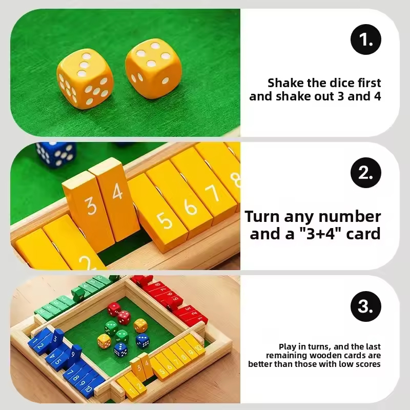 Box Game Wooden Dice Four-Side - огляд і ціна Party Games For 7 People