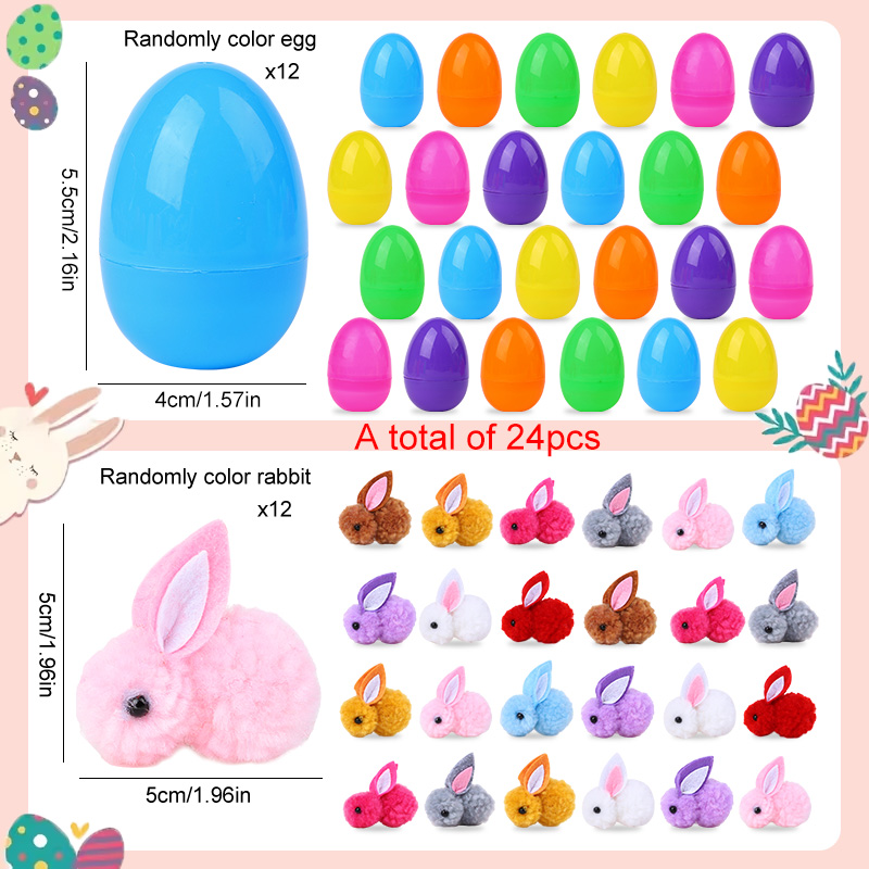 24Pcs Cute Easter Egg with Rab - огляд і ціна Party Games Easter Egg