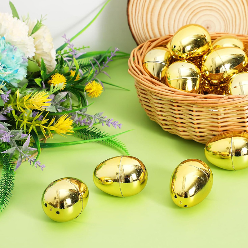 6-24Pcs Golden Easter Eggs Pla - огляд і ціна Party Games Easter Egg